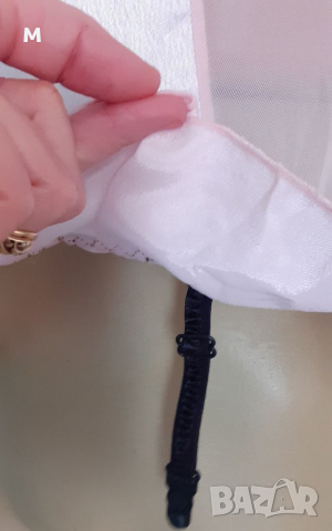 Розова сатенена нощница-корсет с жартиери, снимка 4 - Бельо - 36483914