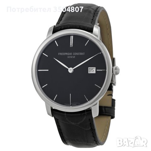 Мъжки часовник FREDERIQUE CONSTANT Slim Line Automatic Black Dial НОВ - 3599.99 лв., снимка 1