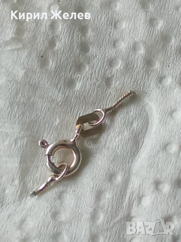 Сребърна карабинка закопчалка 52143, снимка 3 - Колиета, медальони, синджири - 52339625