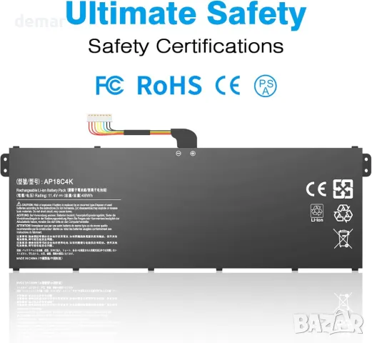 Батерия за лаптоп AP18C4K за Acer Spin 3, Aspire 5, 11.4V 48Wh, снимка 3 - Батерии за лаптопи - 49892654