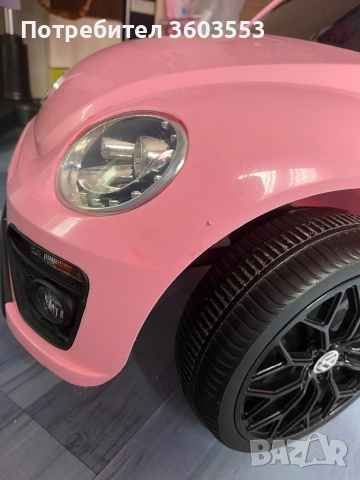 Розова детска акумулаторна Фолксваген количка, снимка 3 - Електрически играчки - 52709011