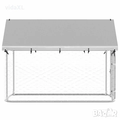 vidaXL Дворна клетка за кучета с покрив, 200x100x150 см, снимка 7 - За кучета - 56146209