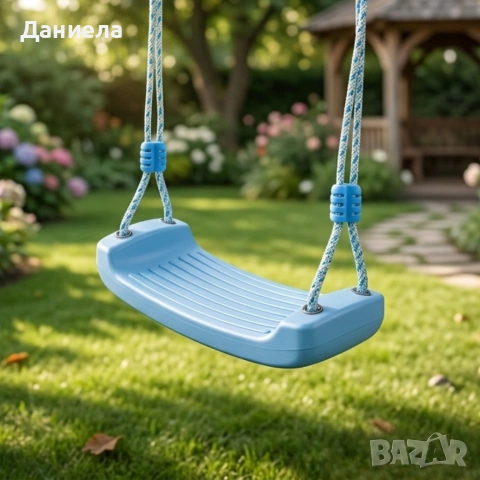 Детска градинска синя люлка – здрава, безопасна и регулируема до 75 кг