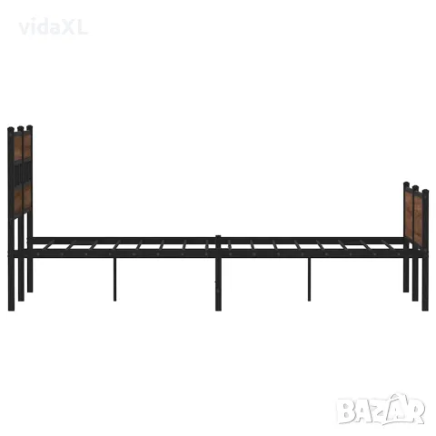 vidaXL Рамка за легло без матрак кафяв дъб 120x200 см инженерно дърво, снимка 5 - Спални и легла - 56147566