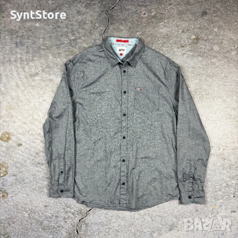 Спортно-елегантна риза Tommy Jeans / Томи Хилфигер - XL - Памук - Сив десен