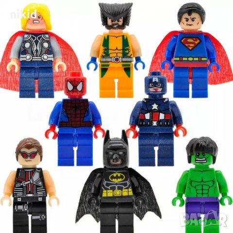 8 фигурки за Лего конструктор герои Marvel Марвел Отмъстителите Батман Супермен СпайдърМен, снимка 4 - Фигурки - 17552855