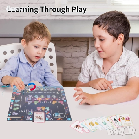 KUKUTrue® Монтесори играчка, магнитен лабиринт за игра, дървена играчка, 2-5 години, снимка 3 - Образователни игри - 51777079