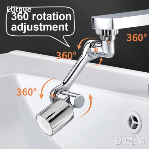 Универсален удължител за кран.  1080° Аератор  Удължаваща дюза за вода 22/24 мм, снимка 8 - Други стоки за дома - 52906065