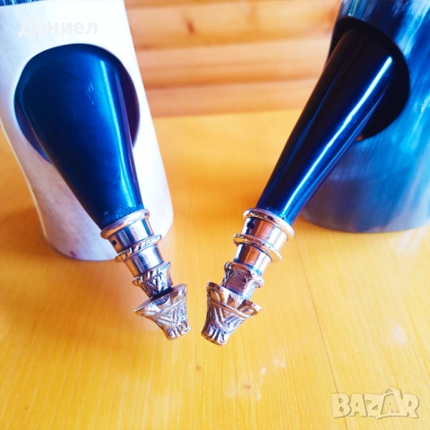 Чаша от естествен рог с бронзов обков  , снимка 4 - Декорация за дома - 48452227