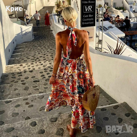 Дълга ежедневна рокля, размер L, снимка 2 - Рокли - 44500240