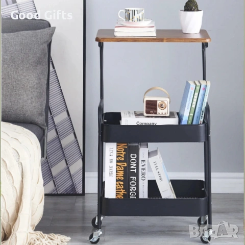 Преносима Помощна Масичка от Въглеродна Стомана – Стил и Мобилност в Едно, снимка 5 - Други стоки за дома - 53285643