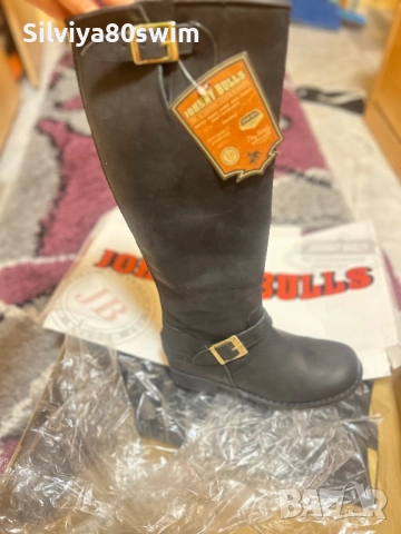 Ботуши JOHNNY BULLS  естествена кожа+подарък портфейл, снимка 5 - Дамски ботуши - 52091866