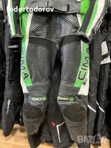 Кожен мото екип CIMA Racing,2 части ,M-50,гърбица,протектори,като нов, снимка 1