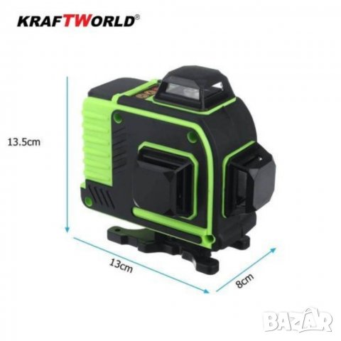 4D ЛАЗЕРЕН НИВЕЛИР с 16 линии (четири точков) самонивилиращ се, със зелен лазер, снимка 5 - Резервни части за машини - 34233369