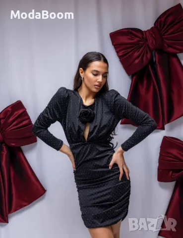 Рокля с ефектна ЗД роза, снимка 4 - Рокли - 48286294