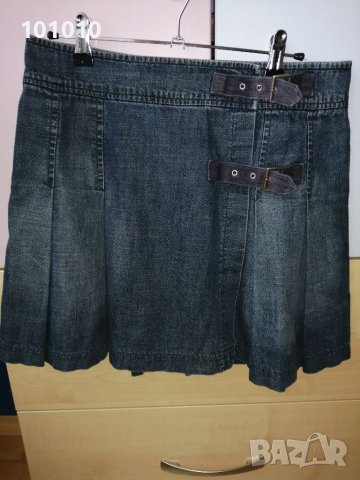 Плисирана дънкова пола, намалявам я, снимка 2 - Поли - 39951463