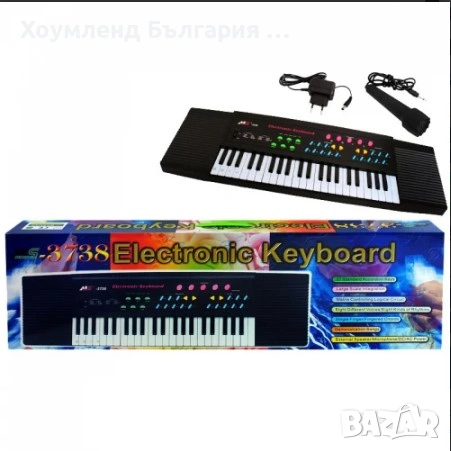 Голямо детско пиано тип йоника с микрофон и захранване