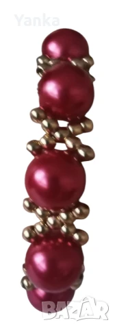 Перлена гривна Бордо, снимка 5 - Гривни - 51288187