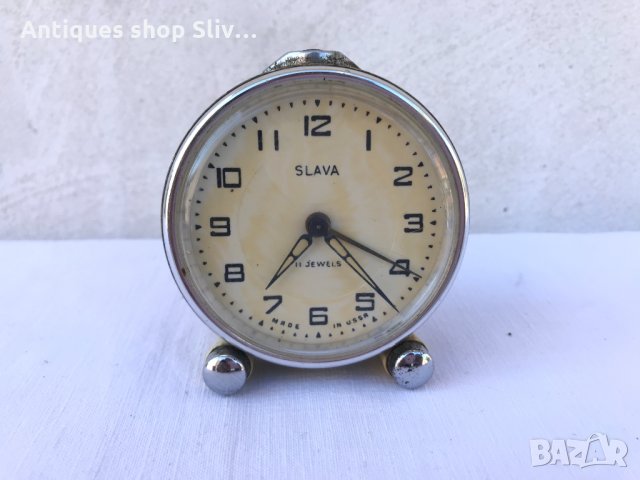 Винтидж настолен часовник Slava №0896, снимка 2 - Антикварни и старинни предмети - 34303044