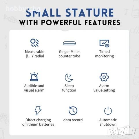 Портативен детектор за ядрена радиация, y-лъч, рентгенов лъч, бета-лъч, снимка 5 - Друга електроника - 50768777