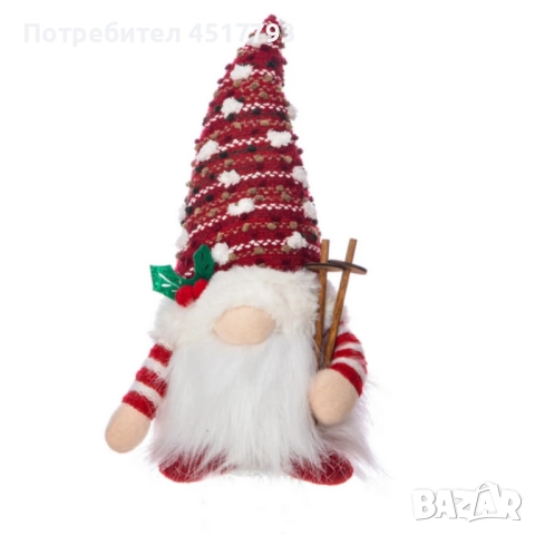 Светеща коледна играчка – Декорация с LED осветление и плетена шапка, снимка 4 - Коледни подаръци - 52570581