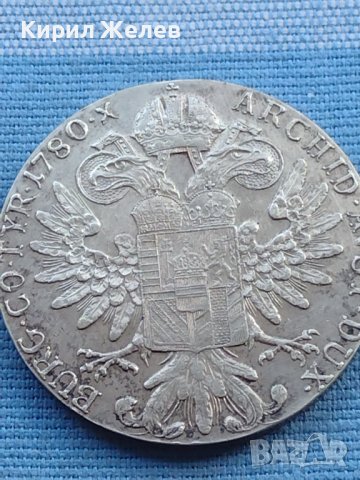 Сребърна монета Австрия талер 1780г. Мария Терезия от Хабсбург 40383, снимка 4 - Нумизматика и бонистика - 42755897