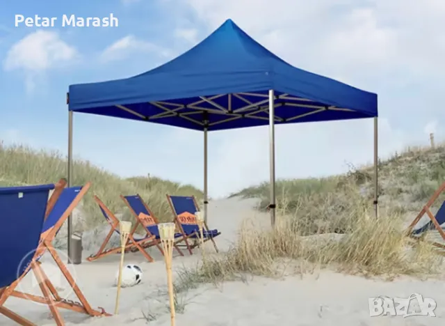 Сгъваема Градинска Шатра 3×3м тип Хармоника – стабилна, водоустойчива и лесна за разпъване, снимка 2 - Други - 50366161