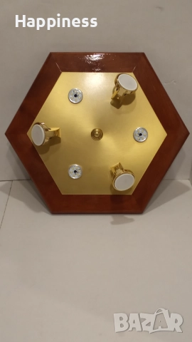 Лампа за таван с метални лунички въртящи и дървена рамка , снимка 11 - Лампи за таван - 52229805