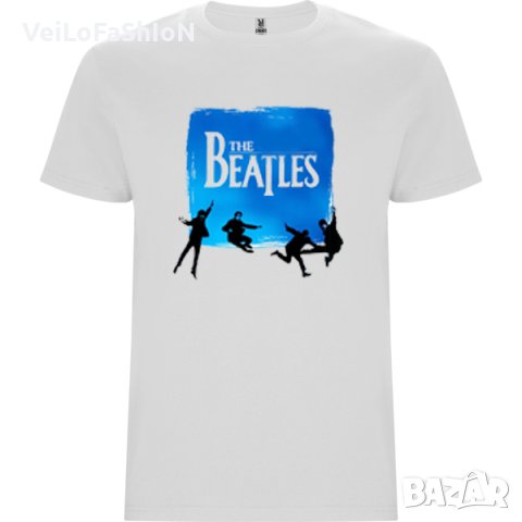Нова мъжка тениска на музикалната група The Beatles в бял цвят
