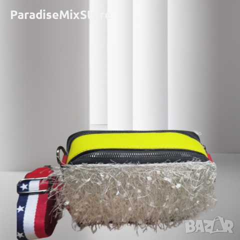 Атрактивна спортно-елегантна дамска чанта  21 x 14.5 x 11 cm Цветове: бял,черен,бежов, снимка 2 - Чанти - 44806420