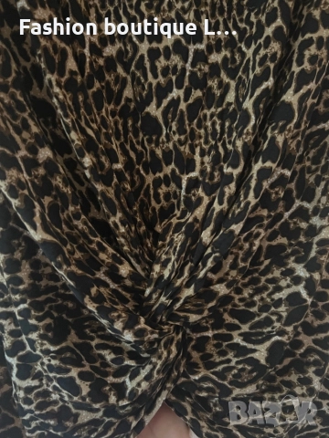 Тигрова памучна блуза без ръкави с допълнителен завъртян елемент отпред като акцент S / M размер 🐅, снимка 4 - Тениски - 51948953