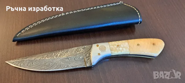 нож ръчна изработка дамаска стомана и камилска кост кания, снимка 13 - Ножове - 48085966