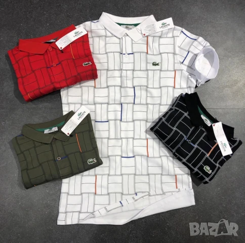 🐊 Lacoste мъжки тениски тип поло – Налични в 2 цвята – Размери от S до XXL, снимка 3 - Тениски - 51241920
