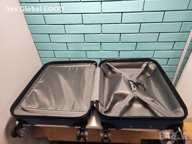 KONO твърд куфар 55 см 39 л с 4 колела и TSA ключалка тъмносин, снимка 9 - Куфари - 52403138