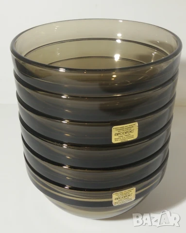 Лот 6 малки френски купички от закалено стъкло Arcoroc