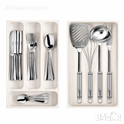 Разпределител за прибори Tescoma FlexiSPACE – Идеален ред във всяко чекмедже, снимка 3 - Прибори за хранене, готвене и сервиране - 50049394