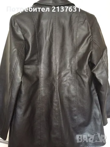 ДАМСКО КОЖЕНО ЯКЕ - L / XL - Дължина 77 см, снимка 4 - Якета - 47565273