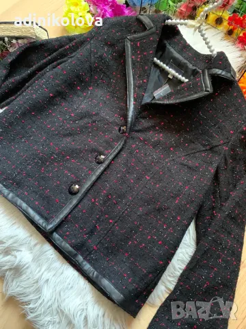Ново сако букле с кожени елементи, снимка 3 - Сака - 48013631