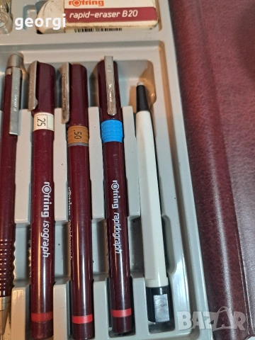 комплект прибори за чертане пергел и рапидографи Rotring HI Tech 33/1, снимка 6 - Други услуги - 53377270