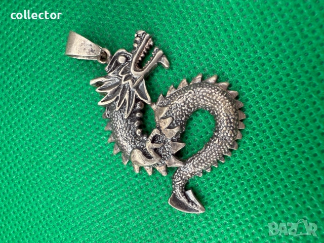Сребърна висулка китайски дракон. №7552, снимка 7 - Колиета, медальони, синджири - 52237379