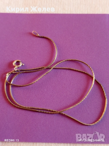 Сребърен синджир тип змийска кожа винтидж стил елегантен дизайн 52403, снимка 3 - Колиета, медальони, синджири - 52844445