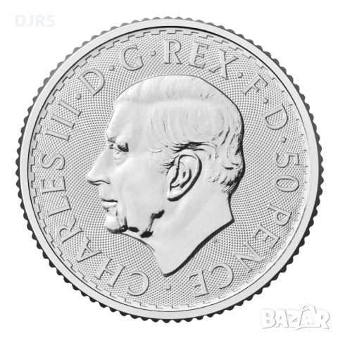 Сребърна монета Британия, снимка 3 - Нумизматика и бонистика - 53235044