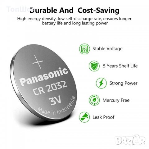 10 броя батерий CR2032 Panasonic , снимка 2 - Други - 29852376