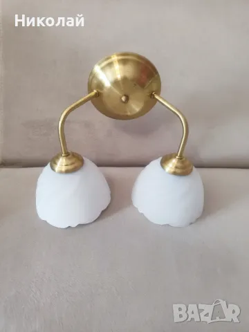 Продавам двоен Месингов аплик за стена, снимка 11 - Лампи за стена - 50251379