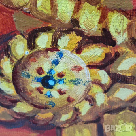 Портрет на Хан Аспару̀х [680г.-700г.]-ръчно рисуван на платно от Люб.Петров 2008г., снимка 4 - Картини - 47776412