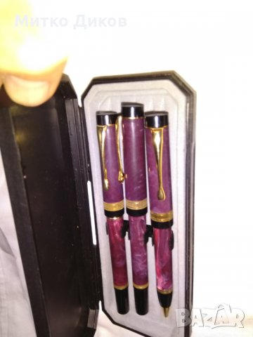 Комплект писалка Иридиум пойнт Германия и две химикалки-едната ролер, снимка 1 - Ученически пособия, канцеларски материали - 29428192