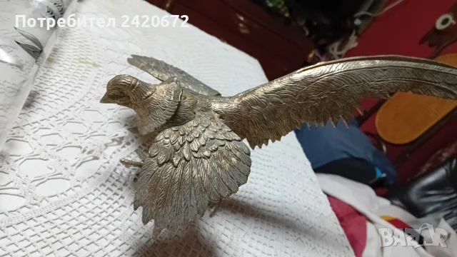 голям бронзов фазан, снимка 9 - Антикварни и старинни предмети - 56165317