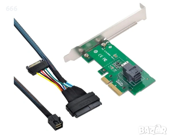 PCI-E 3.0 4.0 към SFF-8643 адаптер за карта и U.2 U2 SFF-8639 NVME PCIe SSD кабел за дънна платка , снимка 9 - Друга електроника - 53237130