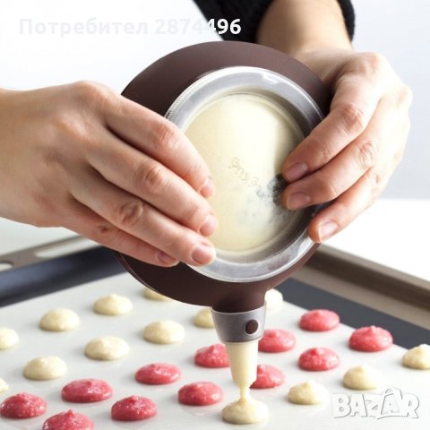 1853 Комплект от пош и силиконова подложка за приготвяне на френски макарони, снимка 5 - Други стоки за дома - 34911002