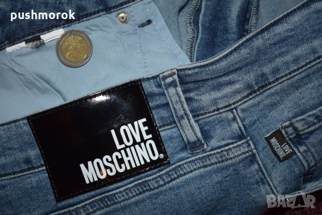Love Moschino logo print straight-leg jeans Sz 31, снимка 8 - Дънки - 35220765